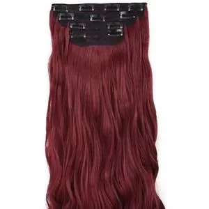✨24” STRAIGHT WINE RED 280 GRAMS  4 PEICE CLIP INS 24 main image 3